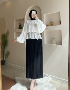 698 Pliseli Etek Siyah