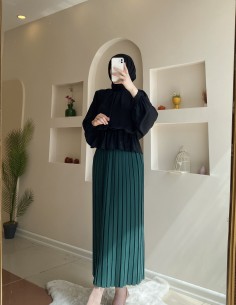 698 Pliseli Etek Çam Yeşili