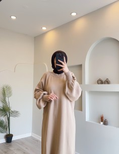 2740 Balon Kol Triko Elbise...