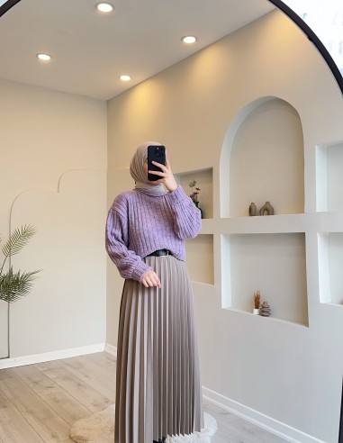 896 pliseli etek vizon