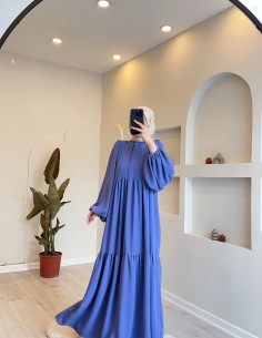 2000 robalı krep elbise lila