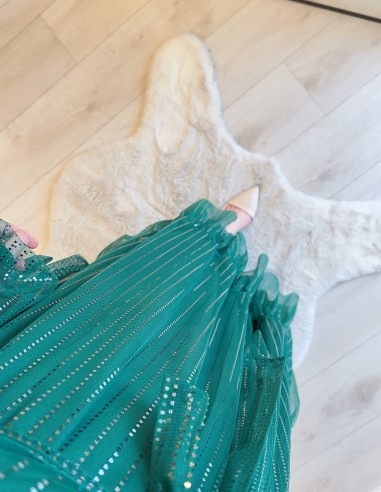 2219 simli elbise yeşil