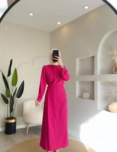 117 mango model elbise fuşya 2