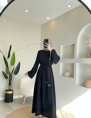 8440 abaya elbise siyah
