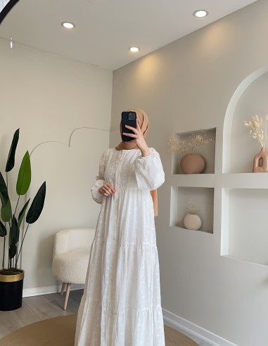 6268 efruz elbise beyaz