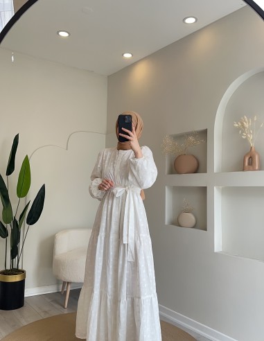 6268 efruz elbise beyaz