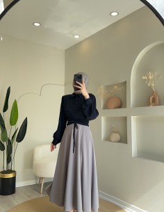 1668 büzgülü gömlek lacivert 2