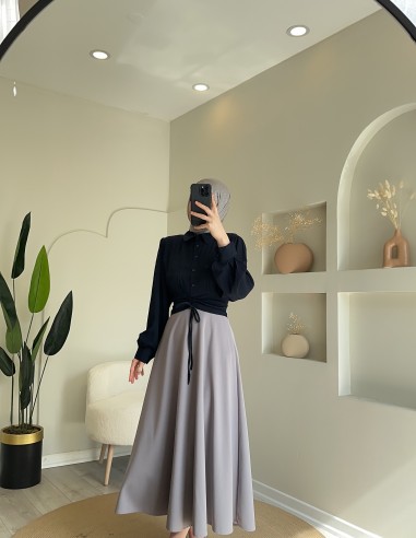 1668 büzgülü gömlek lacivert