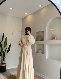 1374 Göksel elbise krem 2