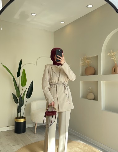 PR649 incili blazer takım taş