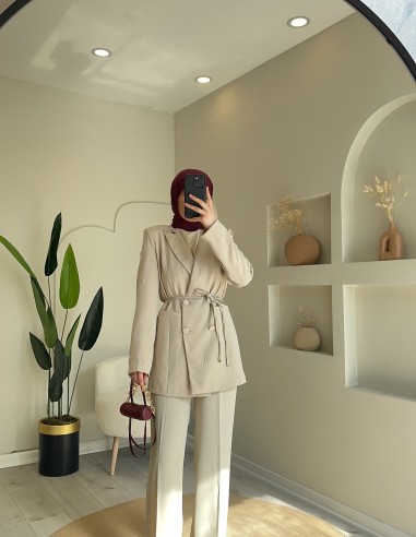 PR649 incili blazer takım taş