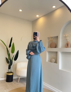 Rmz5035 degajeli elbise mavi 2