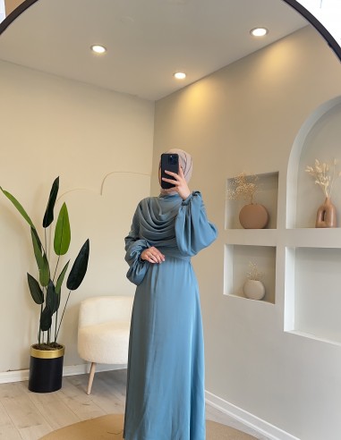 Rmz5035 degajeli elbise mavi