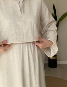 2847 fırfır detaylı keten... 2