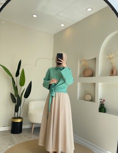 4205 bağlamalı crop gömlek... 2