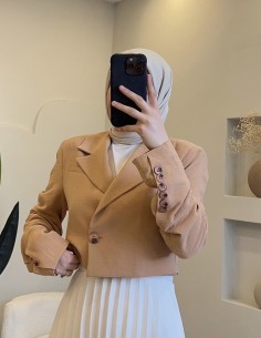 3037 Kısa Yazlık Ceket Camel