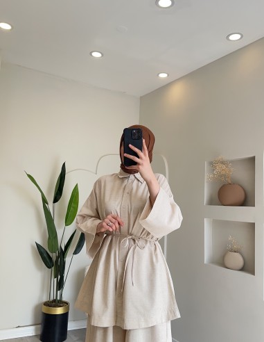 24695 Pantolonlu Keten Takım Taş