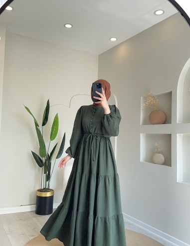 Hy24653 Müslin Düğmeli Elbise Kına...