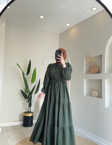 Hy24653 Müslin Düğmeli Elbise Kına...