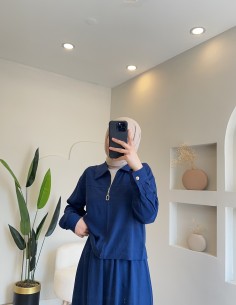 2760 Fermuarlı keten takım...