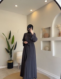 5536 Abaya 3’Lü Takım Füme