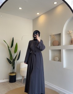 5536 Abaya 3’Lü Takım Füme 2