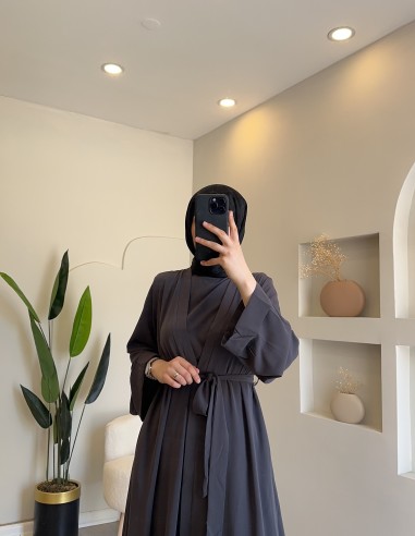 5536 Abaya 3’Lü Takım Füme