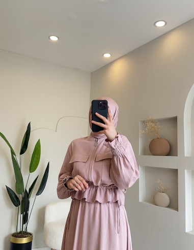 2767 Cepli Keten Etek Takım Pink