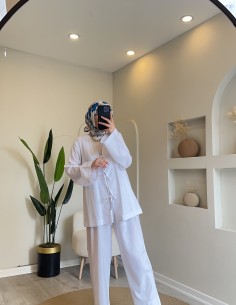 Hy24726 Pantolonlu Keten...