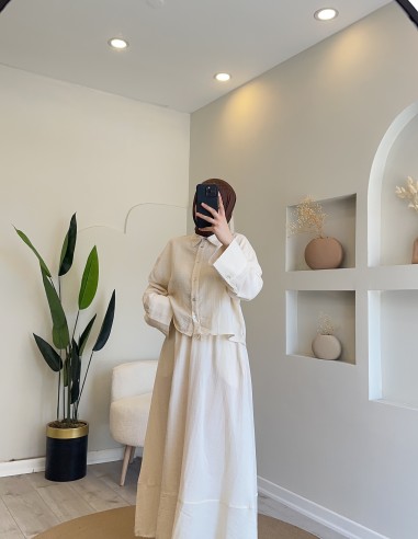 24305 Müslin Naturel Etek Takım Kırık...