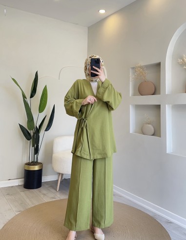 403 Yandan Bağlamalı Pantolonlu Takım...