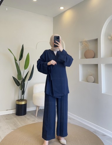 403 Yandan Bağlamalı Pantolonlu Takım...