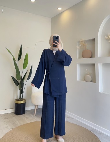 403 Yandan Bağlamalı Pantolonlu Takım...