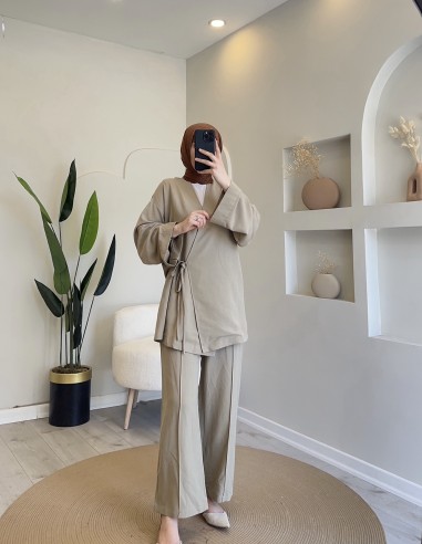 403 Yandan Bağlamalı Pantolonlu Takım...