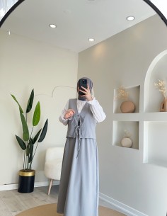 1530 liyessa etek takım gri