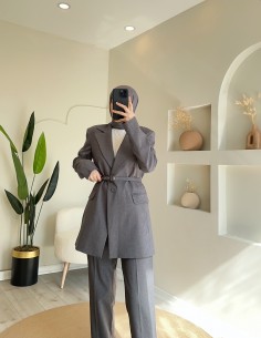 7106 Ahel Ceketli Takım Gri