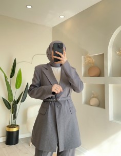 7106 Ahel Ceketli Takım Gri 2