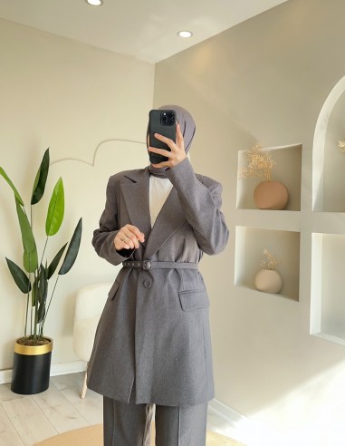 7106 Ahel Ceketli Takım Gri