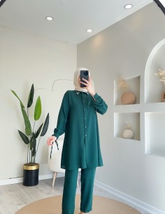 536 Yakası Taşlı Pantolonlu... 2