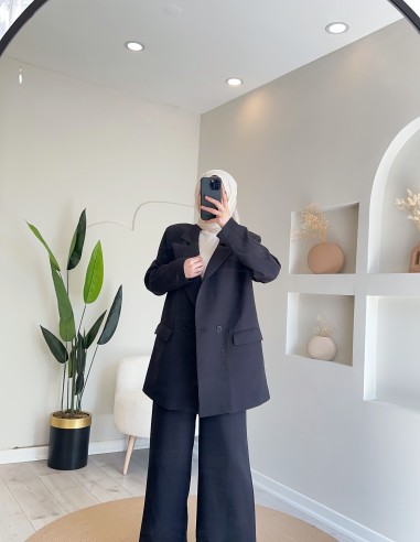 2546 Double Ceket Takım Siyah