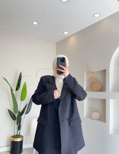 2546 Double Ceket Takım Siyah