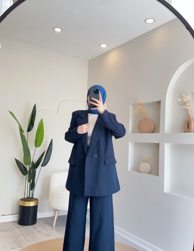 2546 Double Ceket Takım Lacivert