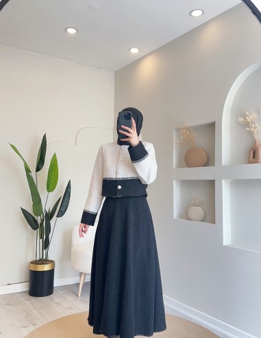 2904 Simli Şanel Takım - Siyah