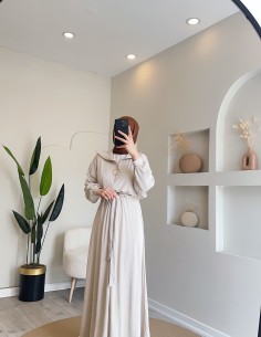 K1767 fermuar detay elbise taş