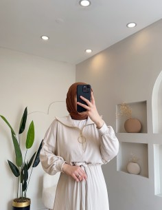 K1767 fermuar detay elbise taş 2