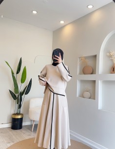 2301 Şeritli scuba takım -krem