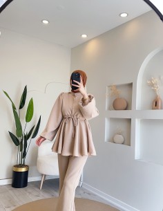 7029 Beli Tünelli takım - bej