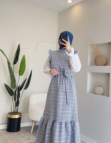 61092 fırfır detaylı tüvit jile -mavi