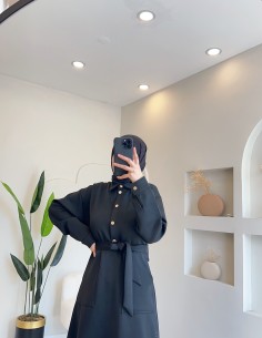 2267 Scuba elbise - siyah 2