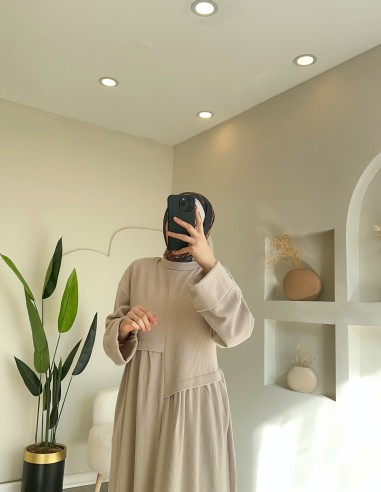 6260 asimetrik fitilli elbise -taş